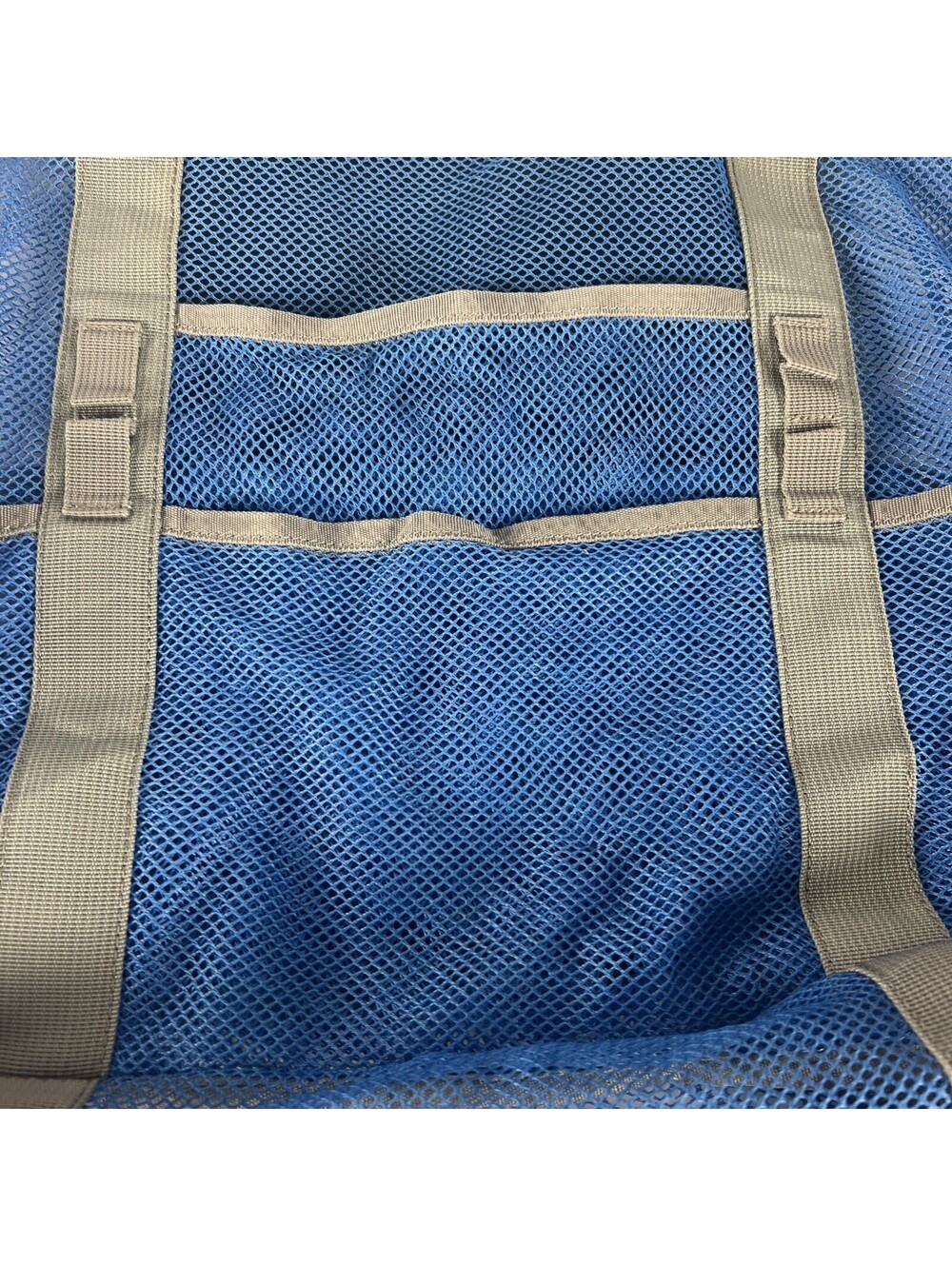 Blue Mesh Light Weight Zip Pocket Beach Tote Bag 22x17 Inches - Picture 4 of 11